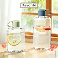 FAVORITEGOODS Water Bottle, Flat Transparent Plastic Water Bottles, Gifts 360ML/500ML Large Capacity