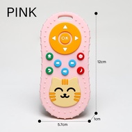 Baby Teether Gigitan Bayi Bentuk Remote TV Control Motif Kucing Lucu Mainan Gigi Silicone Silikon