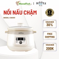 Haatz CIM361 3L Slow Cooker Ceramic Coated Ceramic Pot 6 Cooking Modes Timer 9.5H Keeps Nutrition Sa