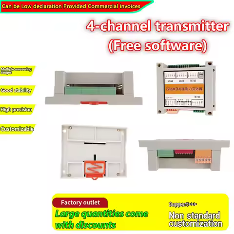 4-Channel Digital Weight Transmitter RS485 Modbus RTU Load Cell Signal Converter 10-28VDC for PLC In