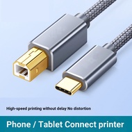 USB-C/Type-C to USB-B 2.0 Data Cable for HP/Canon Printer, Scanner, Phone, Laptop, 1.0m 2.0m 3.0m
