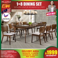 CT102D CC22 1+8 Seater With Bench Solid Wood Dining Set Kayu / Dining Table / Dining Chair / Meja Makan / Kerusi Meja Ma