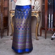 G73 26.11.68 Cotton Silk Woven Pattern Praewa Cheingchat Blue Size 2 Yards