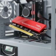 JEYI PCIe 4.0 x16 M.2 NVMe SSD Adapter, Aluminum Heatsink Expansion Board for 2280/2260/2242/2230, S