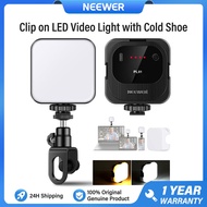NEEWER PL81 ไฟ LED สำหรับเซลฟี่ ไฟ LED สำหรับวิดีโอแบบหนีบแบบพกพา พร้อมฐานรองแบบเย็น ไฟสำหรับเว็บแคม