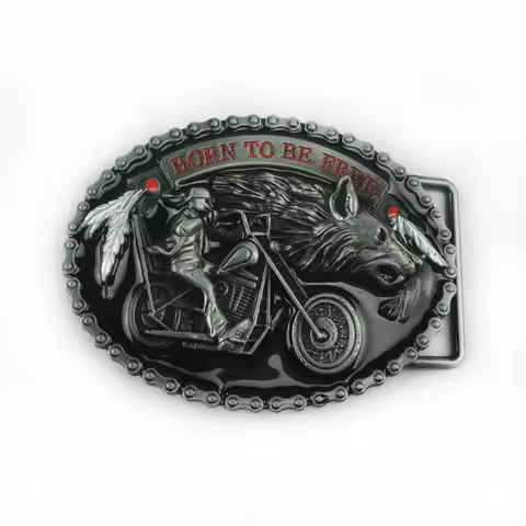 Buckle Club zinc alloy retro wolf biker driver jeans gift belt buckle FP-02739 with 4cm width loop d