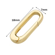 2pcs 14K18K Gold Filled Oval Clasp Spring Claps Connector Carabiner Keychain for DIY Jewelry Finding