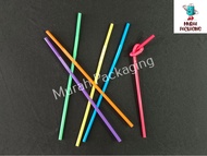 Art Straw 0.6x27.5cm (100pcs±)/ Flexible Straw / Colorful Straw / Party Disposable Drinking Straws