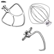 Mixer Aid Attachment Replacement Accessories for KitchenAid 5 Quart Stand Mixer K5WW Wire Whip&amp; 5K7SDH Dough Hook&amp;Mixer Aid Paddle