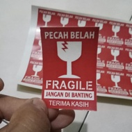 Fragile Sticker 10cm x 6cm Waterproof Chromo Sticker Broken Sticker/
