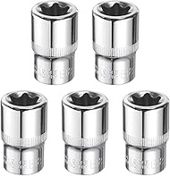 HARFINGTON 5pcs E-Torx Socket 1/2" Drive E18 Star Female Socket 1.5" Length External Torx Deep Sleev