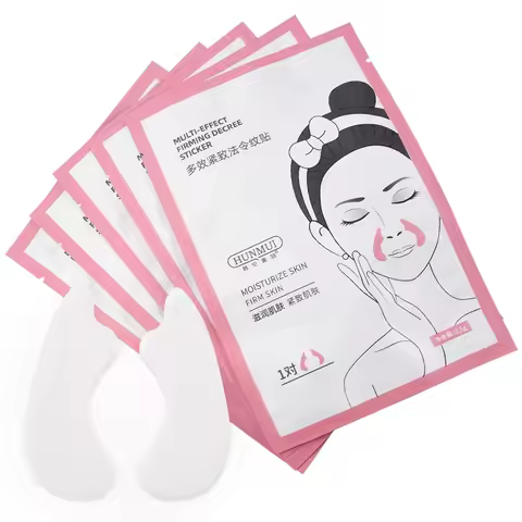 ABBR HUNMUI 5Pair Frown Lines Removal Patch Nasolabial Folds Anti-Wrinkle Mask Anti-Aging Stickers M