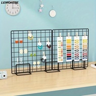 LEMONTRE Display Rack, Metal Grid Frame Storage Rack, Creative Grid with Base Desktop Stand For Grid