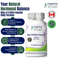 Organixs Canadian Made Myo-Inositol & D-Chiro Inositol 1025mg for PCOS Support - 60 Veggie Cap's