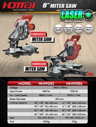 HAOMAI 8"/210mm 1400W/1700W Miter Saw/Sliding Miter Saw with Laser Light HM9083/HM9086 - 6 Months Lo