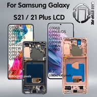 OLED TFT Display For Samsung Galaxy  S21 G991 with Frame Touch Screen S21 Plus LCD G996 Digitizer As