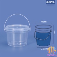MegaMate ถังน้ำแข็งพลาสติก 300ml 500ml 1000ml กระปุกเก็บอาหารมีฝาโปร่งใส Clear Plastic Bucket