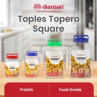 Topero Square Jar / Clear PET Plastic Jar with Thread / Square Threaded Cracker Jar 3L 4L 16L 20L