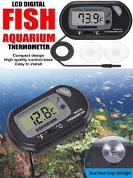 1個水族館高精度於缸潛水探針水溫測量儀,爬蟲寵物箱吸盤式電子數碼顯示溫度計