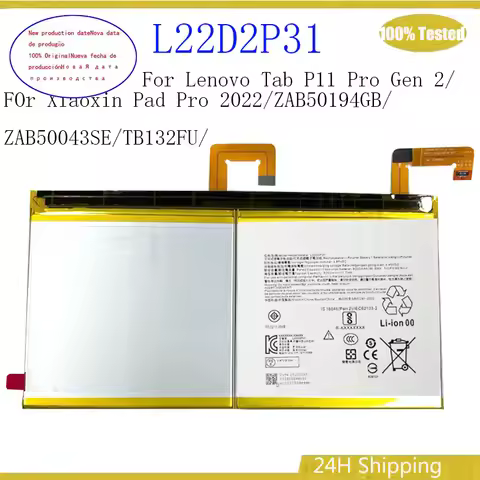 8200mAh L22D2P31 For Lenovo Tab P11 Pro Gen 2/Xiaoxin Pad Pro 2022/ZAB50194GB/ZAB50043SE/TB132FU/TB1