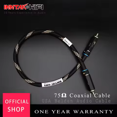 1PCS 75Ohms USA Belden Professional HD digital coaxial Cable Self-locking RCA to RCA Audio cable For