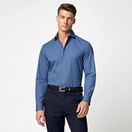 LTD เสื้อเชิ้ตแขนยาวทรงเข้ารูป ผู้ชาย สีกรมท่า | Slim Fit Shirt | 03518