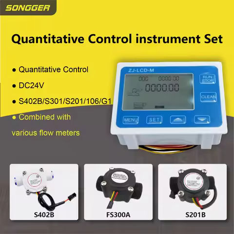 Automatic Flow Control Meter Set Inline Flow Meter Controller Digital Flow Meter With Relay Liquid F