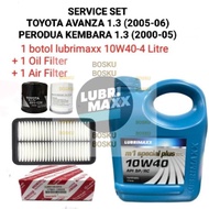 Air Filter 17801-16020+Oil Filter YZZN2 +Lubrimaxx 10W40-4L Semi Toyota Avanza 1.3 (05-06) Perodua K