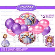 12pcs. SOFIA BALLOON SET balloon birthday balloon decoration set