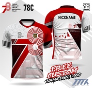 jersey hut ri 78 lengan pendek kaos hut ri 78 free custom nama dan logo