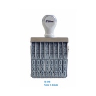 Shiny Rubber Stamp 8 Numbers Size 7-9-11mm