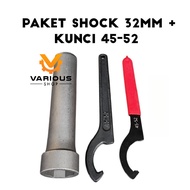 32mm 8pt Deep Shock Socket Wrench + 45-52HOOK For Steering Wrench HONDA.