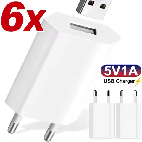 1/3/6PCS EU Plug 5V 1A USB Chargers Universal Wall Phone Charger Adapters for IPhone for Samsung IPa