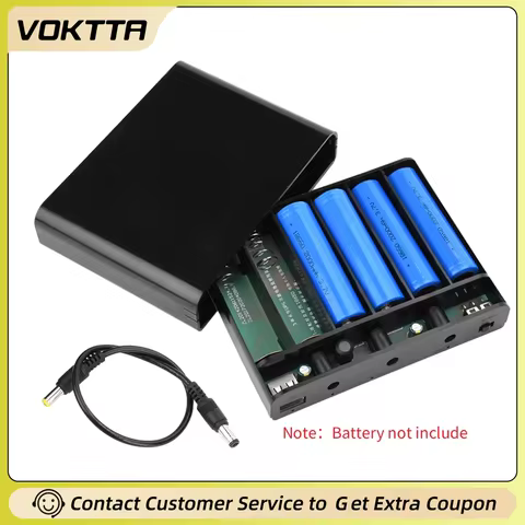 6 18650 Lithium Battery Welding-Free Diy Kit Dc Ups Power Supply Optical Modem Router Uninterruptibl
