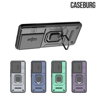 榮耀Honor 200 Pro 5G CASEBURG Hybrid R2 鏡頭保護滑蓋 磁貼指環扣 座枱支架 四邊全包手機殼 手機套 3989A