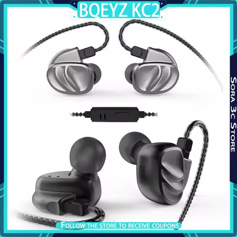 BQEYZ KC2 8 Unit Coil Iron Earphone Dual-pin Replaceable Cable Ergonomics HiFi Music Sports Earphone