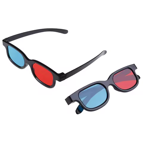 1PC Black Frame Red Blue Universal 3D Glasses For Dimensional Anaglyph Movie Game DVD Black 3D Glass
