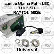 RTD M02E 6-Sided White LED Headlight White Led Headlamp Motorcycle Bulb H4 H6 AC & DC 35 Watt 6 Side