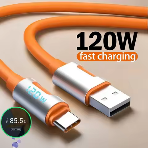 120W USB C Data Cable 6A Super Fast Charging Digital Display Type C Flash Charging for Xiaomi Samsun