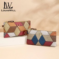 LouisWill Women's Long Wallet Clutch Wallet Bohemian Style Splicing Contrast Fashion Design Large Ca