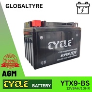 CYCLE YTX9-BS AGM BATTERY KTM 390 DUKE/CBR 250/GSF400/NINJA 250/SYM VTS 200 BATERI MOTOSIKAL