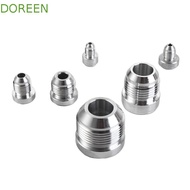 DOREEN Straight Male Weld Fitting Adapter, AN4-AN20 Round Base Silver Male Aluminium Weld, External 