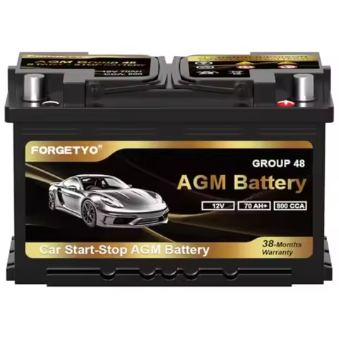 48-H6-AGM BCI Group Size 48 AGM Car Battery 12V 70 AH 132RC 800 CCA Rechargeable Maintenance Free Au