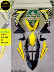 (STICKER TANAM/AIRBRUSH) RAPIDO COVER SET RS150R V1 SUPRA GTR-150 (2) YELLOW