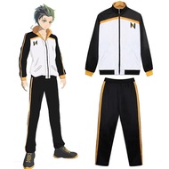 Subaru Re:Zero Anime Cosplay Jacket & Pants Set - Black & White Tracksuit Style