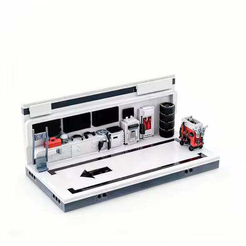 344PCS MOC Street View Apx Gp F1 Pit House Show Base Model Custom Building Blocks Architecture DIY A