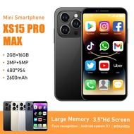 2024 New XS15 PRO MAX MINI 3.5" Small Smartphone Dual SIM 4G WCDMA Android 8.1OS 2GB+16GB GPS WIFI P