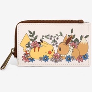 USA Loungefly Pokémon Pikachu & Eevee Floral Cardholder Coin Pouch
