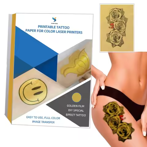 New Design Printable Tattoo Transfer Paper Temporary DIY Body Art Golden Film Tattoo Sticker Unique 