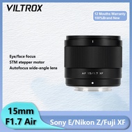 VILTROX AF 15mm F1.7 Air Auto Focus Ultralight Large Aperture Lens for Sony ZVE10 A6400 Nikon Z Fuji